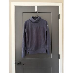 Alo Yoga Haze Funnel Neck Sweatshirt Fleece Navy Blue Size M